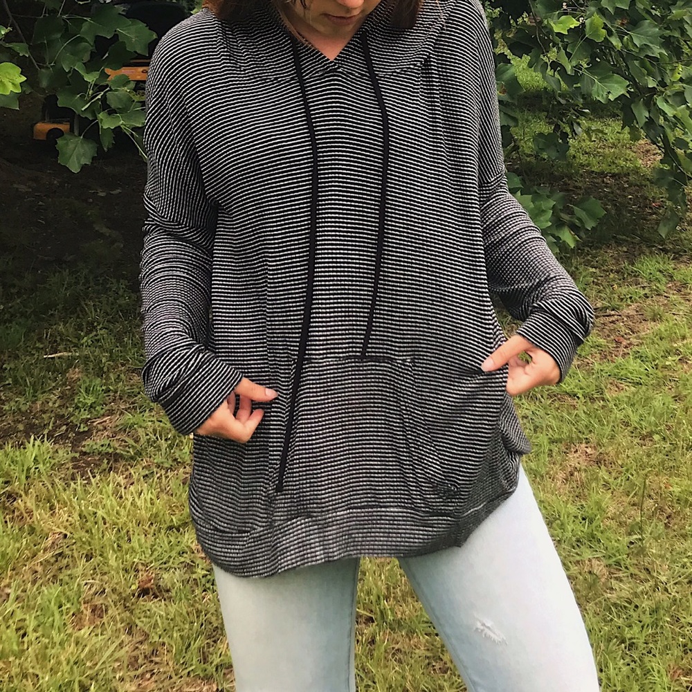 Mossimo B&W Striped Hoodie